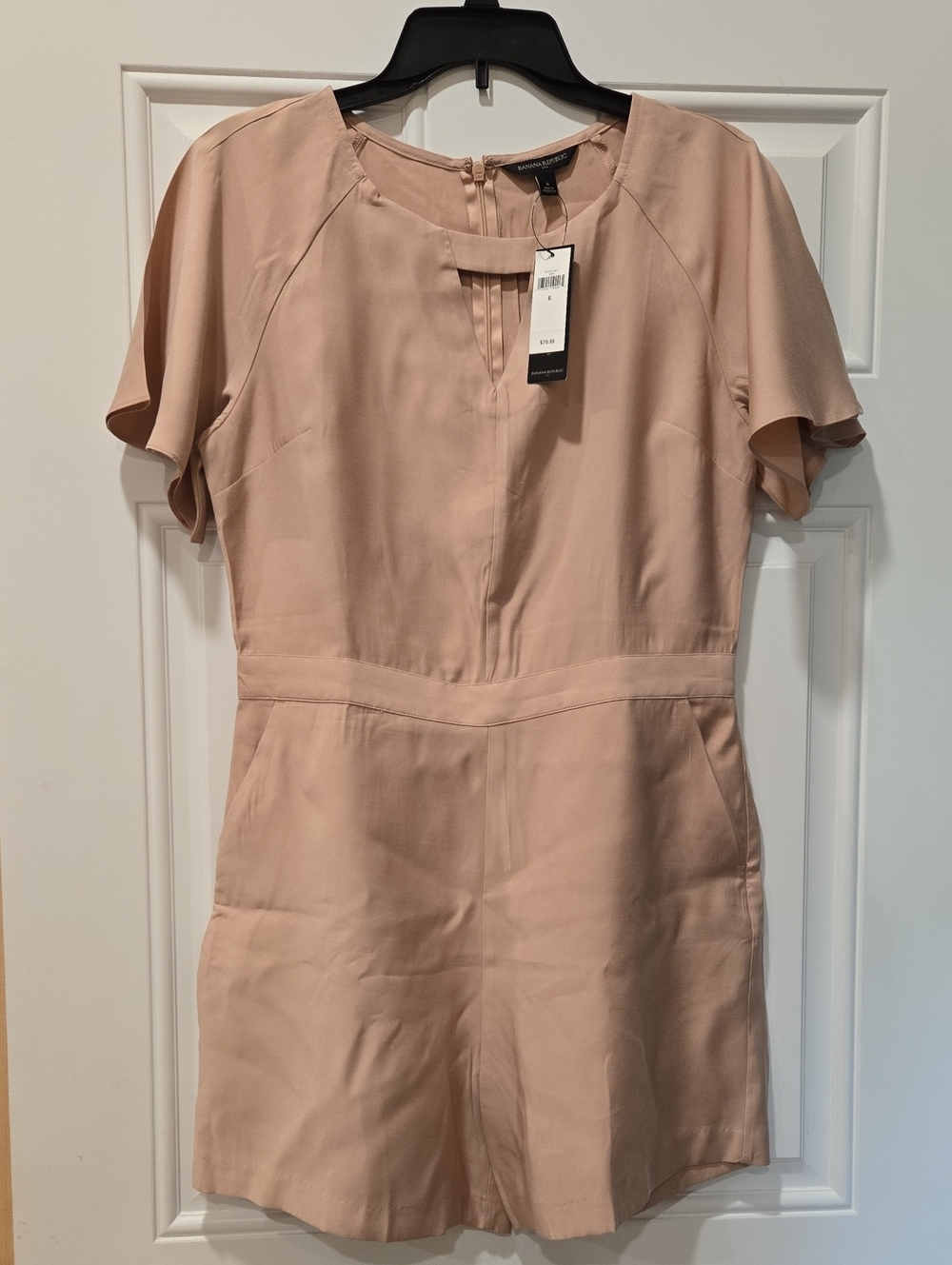 Banana Republic Blush Beige V-Neck Romper